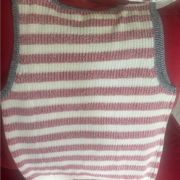 Lucky Brand “American flag” Red and White Striped plus blue with stars Knit vest - Picture 2 of 9